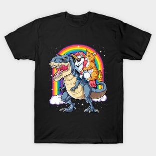 Fantastic Felineosaur a Majestic Blend of Cat, Dino, and Unicorn T-Shirt